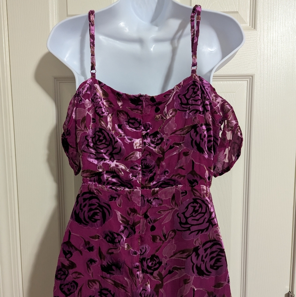 Lulu's Fuchsia Floral Off-Shoulder Midi Dress - Picture 8 of 9